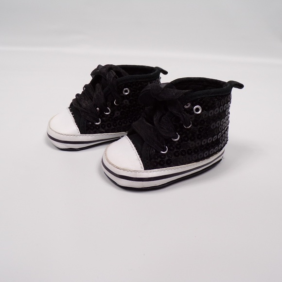 STEPPING STONES Black & White Hightop Sequ… - Picture 1 of 5